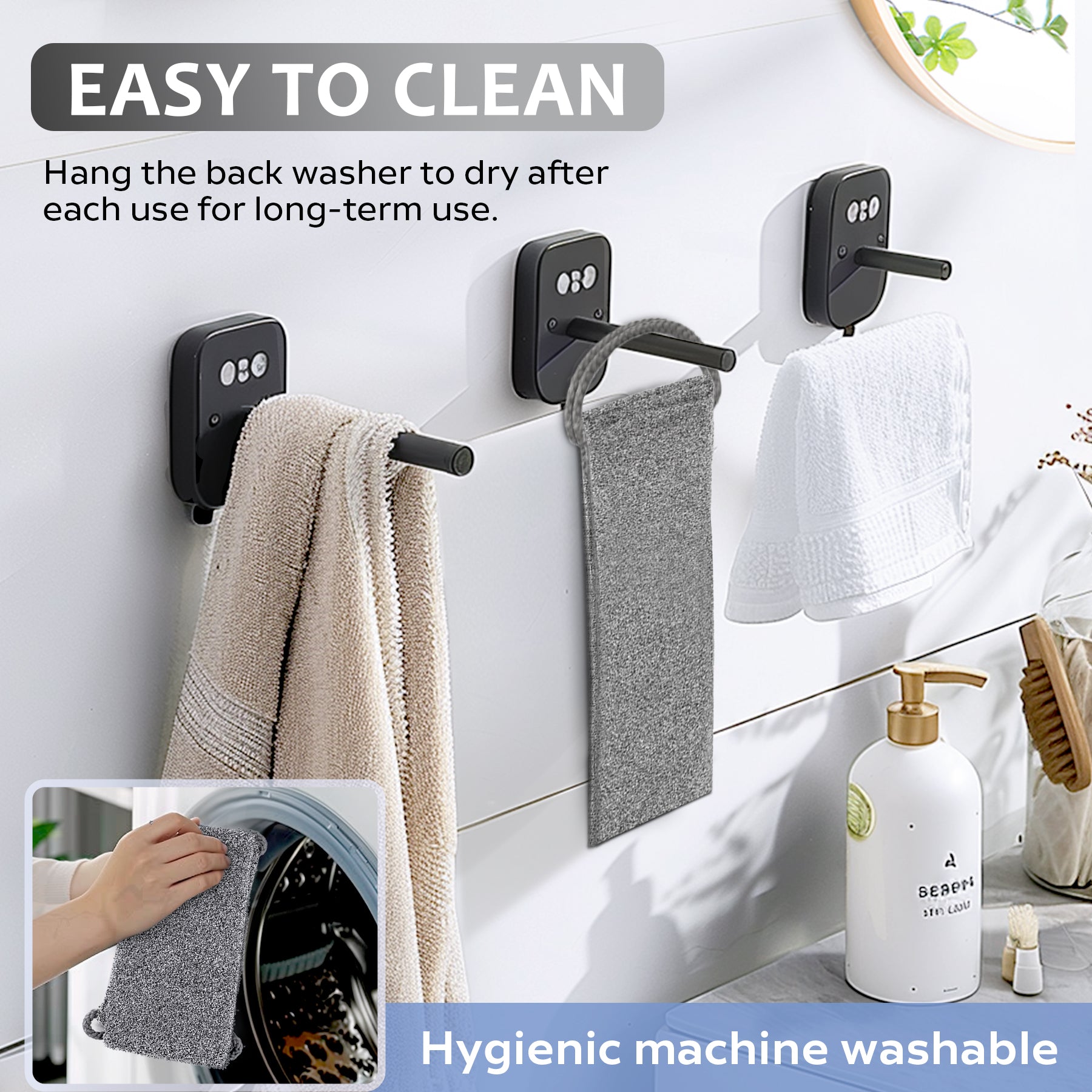 Premium Bamboo Fiber Exfoliating Body Scrubber Towel - Beige